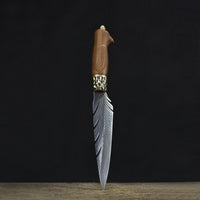 Hand-Forged Feather Pattern Chef Knife image preview
