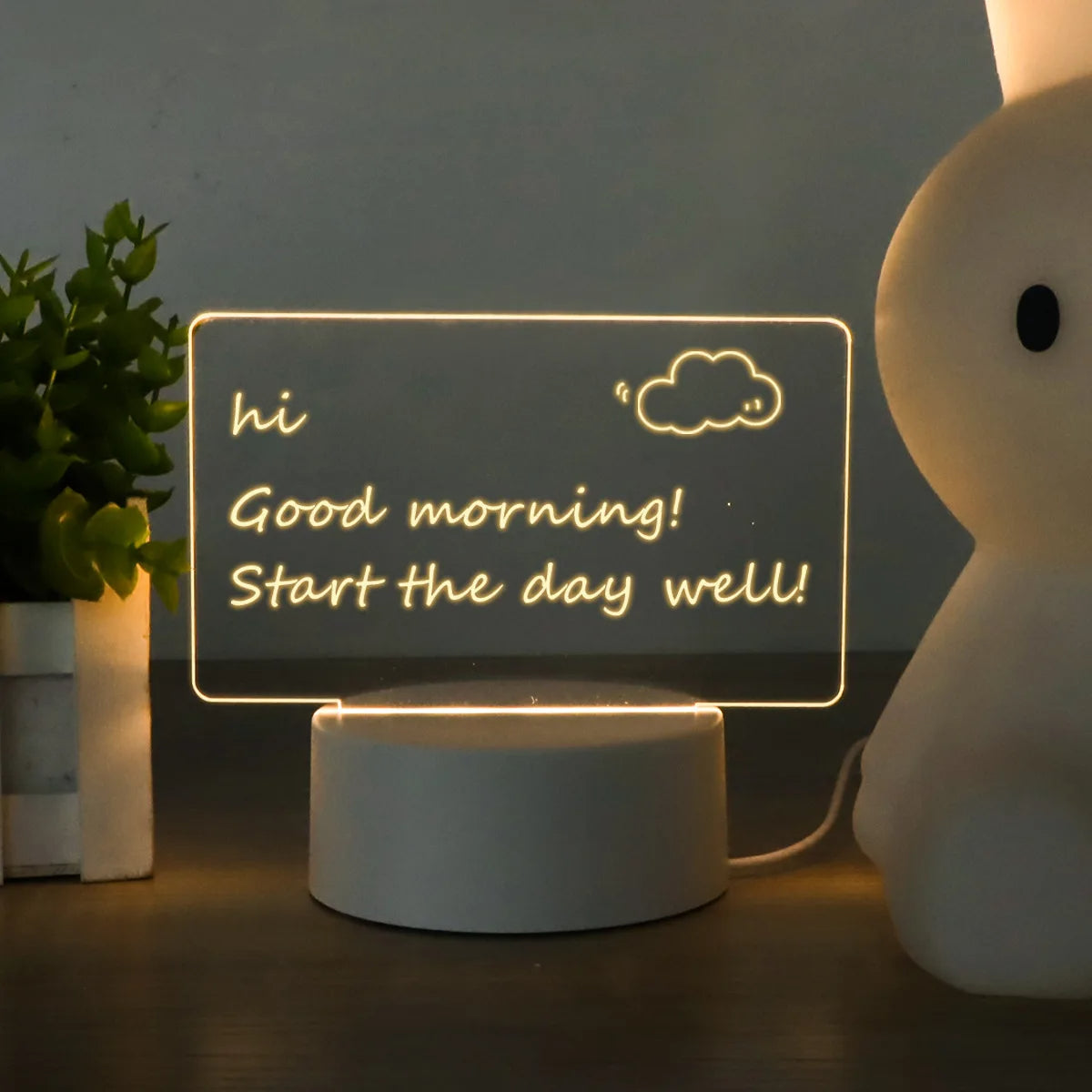3D Acrylic LED Night Light — USB Warm-White Decorative Lamp