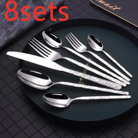Embossed Stainless Steel Cutlery Set — 7-Piece image preview