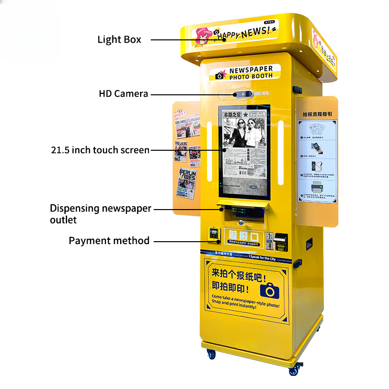 Commercial Photo Booth Vending Kiosk — Touchscreen, Custom Graphics