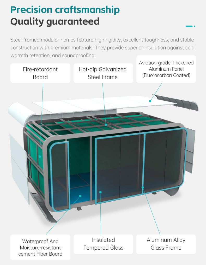 Modular Poolside Cabin — Solar Glamping Studio Unit