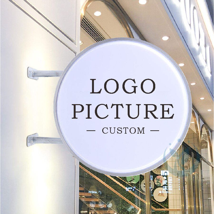 Custom Round LED Light Box Sign — Outdoor & Storefront