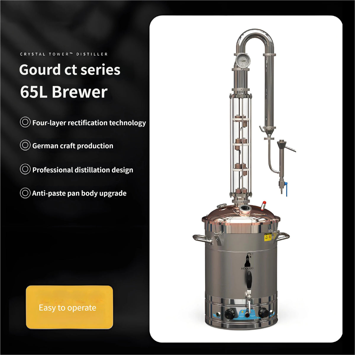 Copper Alembic Still — 4-Column Distillation Tower