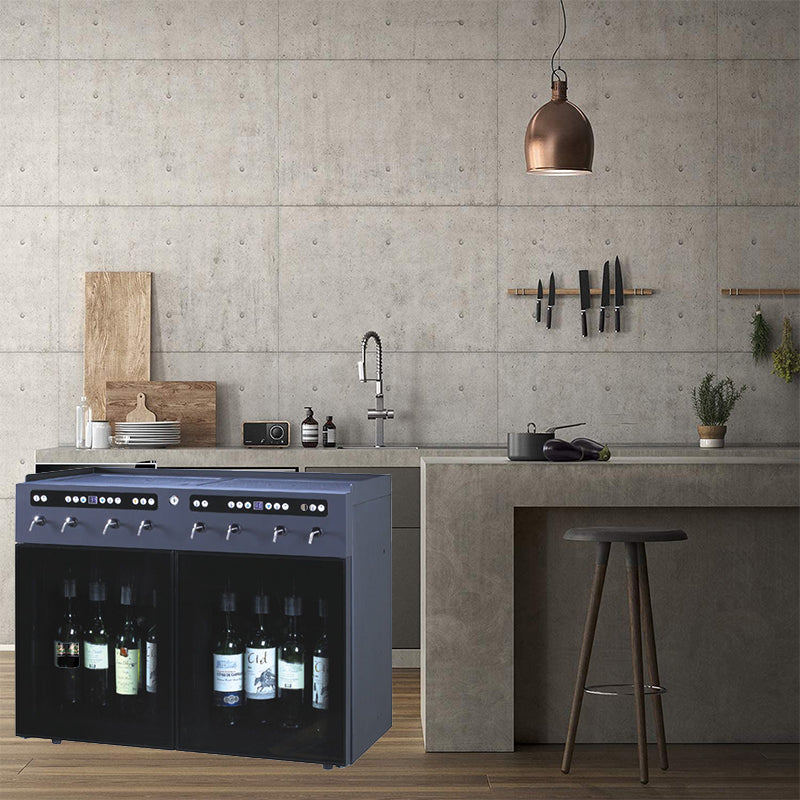 8-Bottle Wine Dispenser with Refrigeration and Nitrogen Preservation