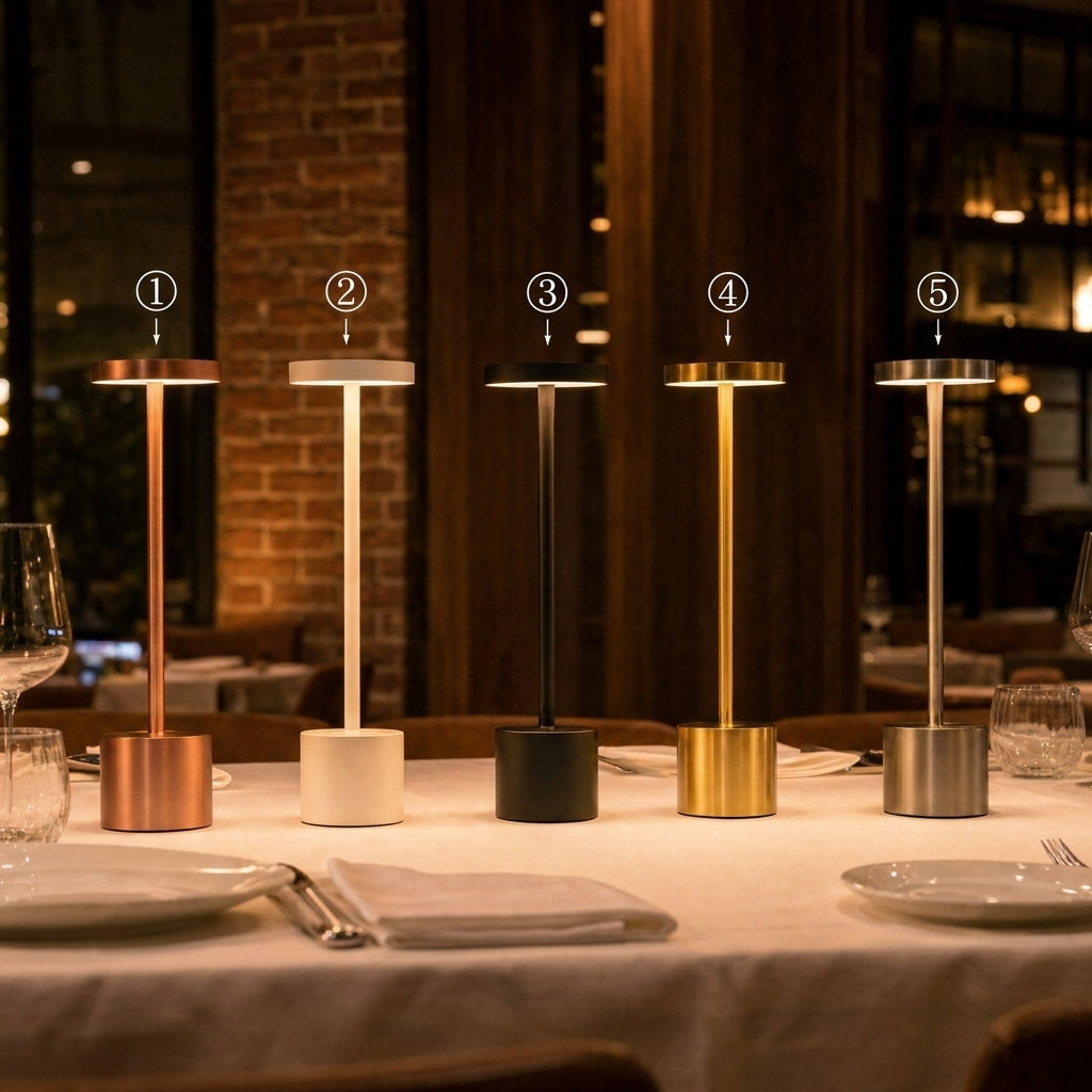 Cordless LED Table Lamp — Rechargeable Metal Dimmable