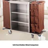 Housekeeping Cleaning Cart — Stainless Steel Maid Trolley image preview