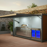 Modular Outdoor Kitchen — Stainless Steel with Weatherproof Shed