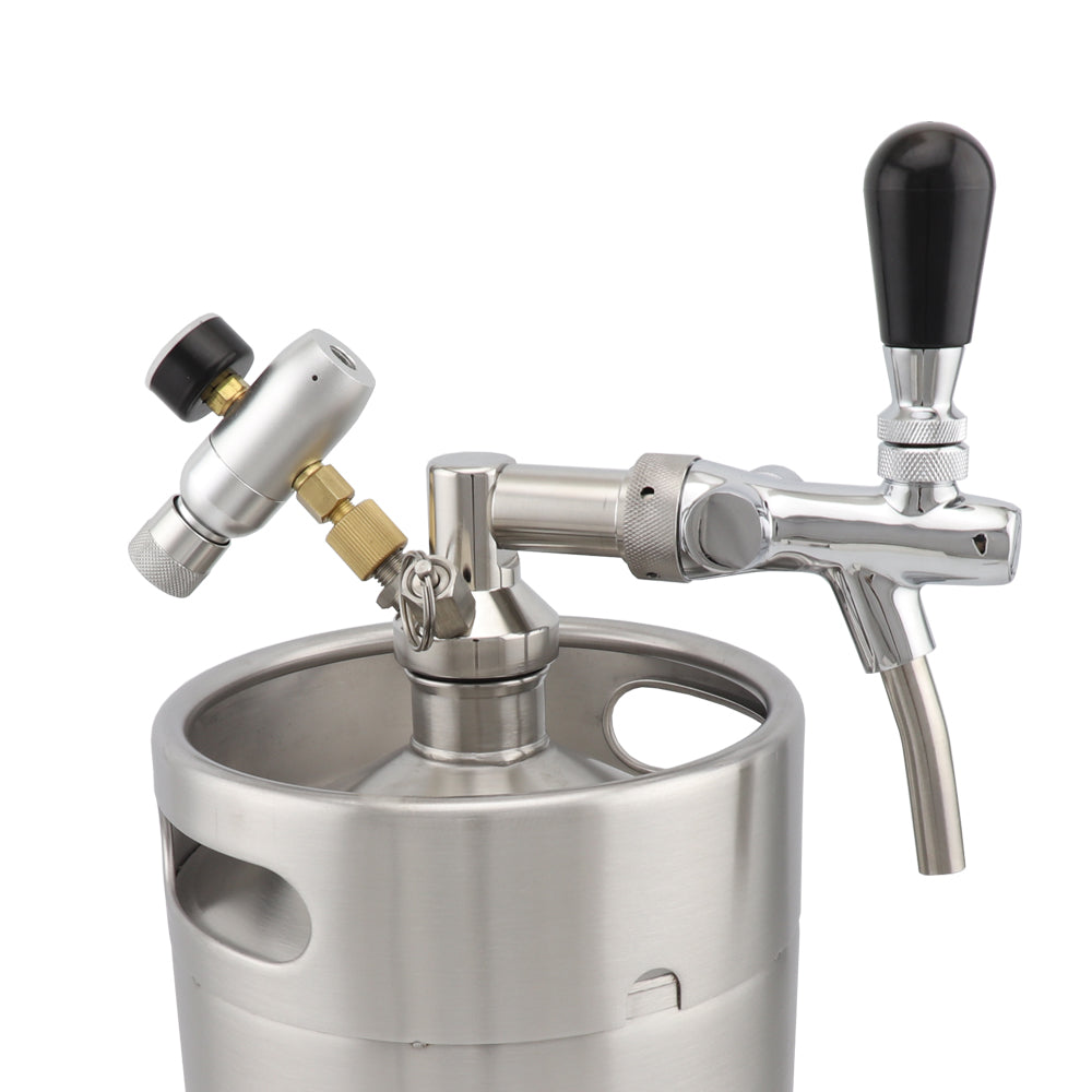 Mini Keg Beer Growler Tap with CO2 Dispenser