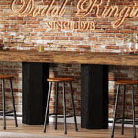 Counter-Height Rectangular Bar Table with Metal Footrest — 71" Long image preview