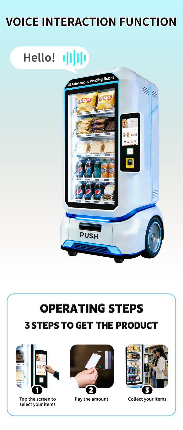 Automatic Vending Machine — Touchscreen, Card & Cashless Payment