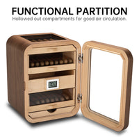 Vista previa de la imagen de Cedar-Lined Cigar Humidor Cabinet — 110-Cigar Capacity