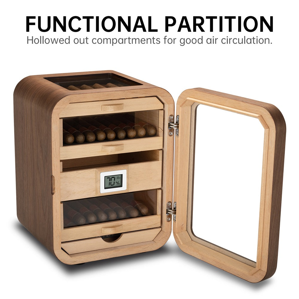 Cedar-Lined Cigar Humidor Cabinet — 110-Cigar Capacity