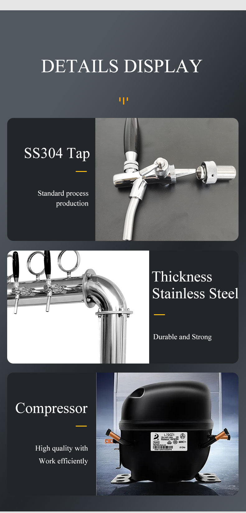 Commercial Draft Beer Dispenser — Air-Cooled Kegerator with Tap