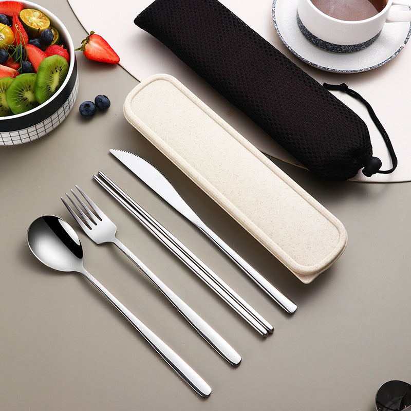Stainless Steel Cutlery Set with Case — 4-Piece