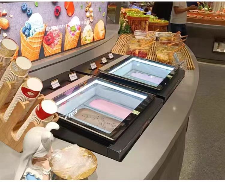 Countertop Gelato Display Freezer — 20 L Glass-Door Showcase