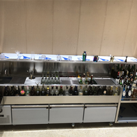 Stainless Steel Mobile Bar Station — Refrigerated Cocktail Cart image preview