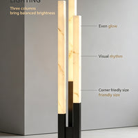 Marble Triple-Column LED Floor Lamp — Onyx Glow image preview