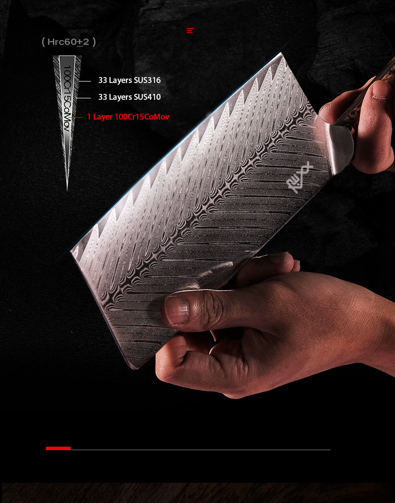 67-Layer Damascus Steel Kitchen Knife