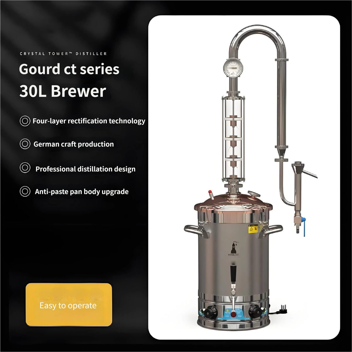 Copper Alembic Still — 4-Column Distillation Tower