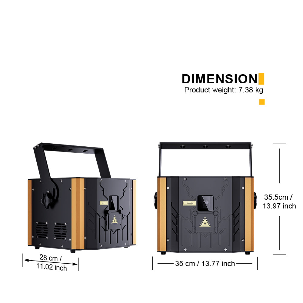 Full-Color 12W RGB Animation Laser Projector — DMX/ILDA