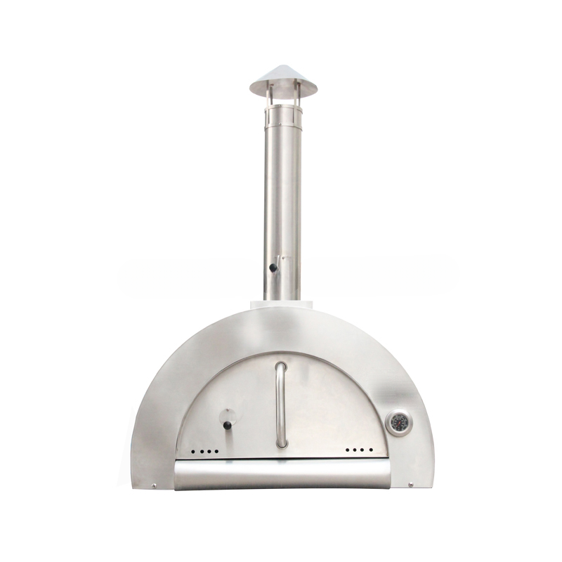 Freestanding Outdoor Wood-Fired Pizza Oven — Stainless Steel, 31"