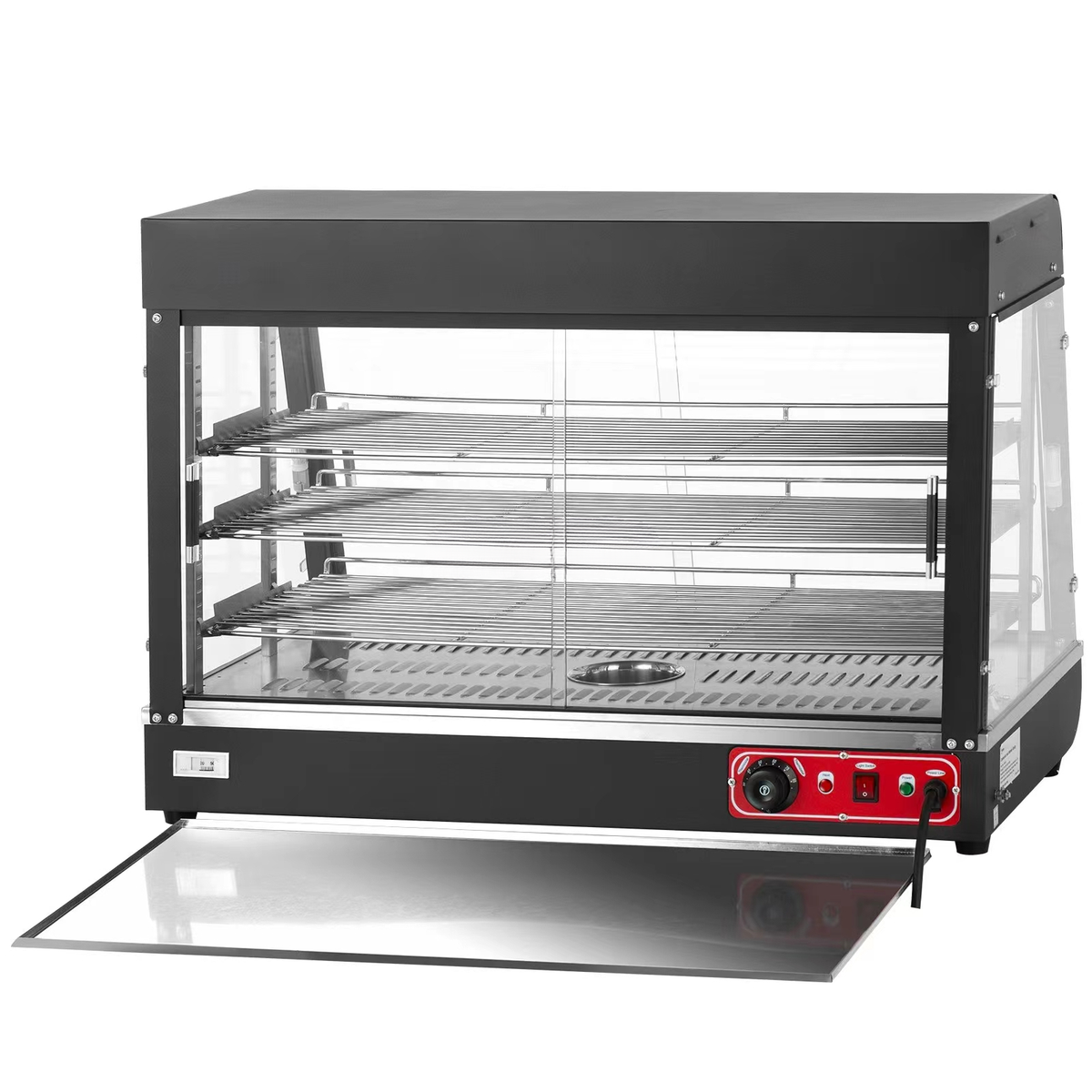 Commercial Stainless Steel Heated Food Display Showcase — 3-Tier