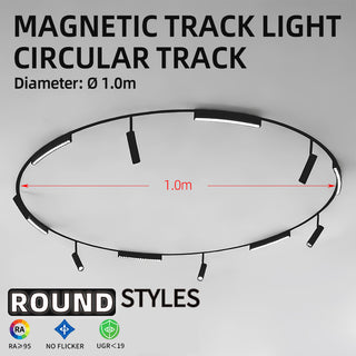 Circular Magnetic LED Track Light System — 48V, Dimmable