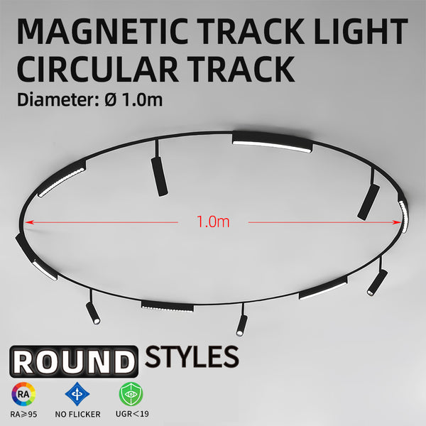Circular Magnetic LED Track Light System — 48V, Dimmable
