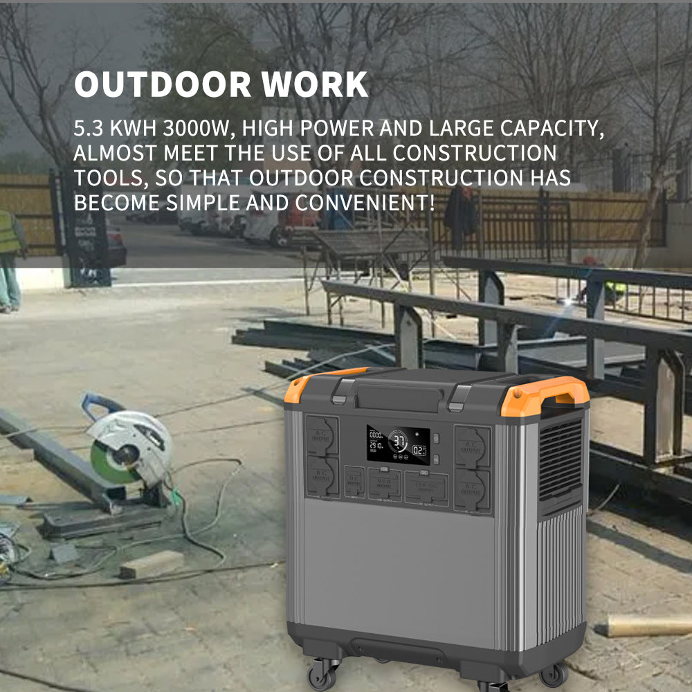 Portable Solar Power Station — 3000W, 5376Wh LiFePO4