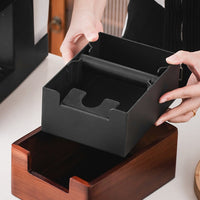 Vintage Wooden Espresso Knock Box with Stainless Steel Bin image preview