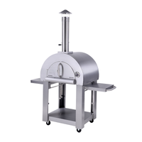 Freestanding Outdoor Wood-Fired Pizza Oven — Stainless Steel, 31" image preview