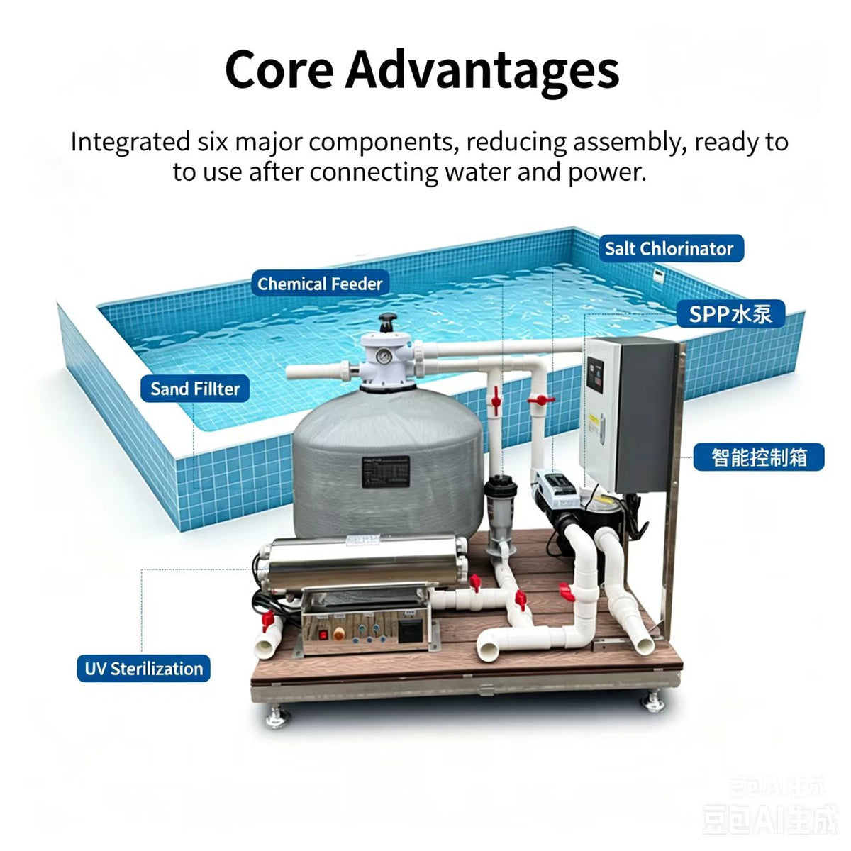 Plug-and-Play Pool Filtration & Sterilization System