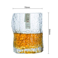 Japanese Whiskey Glass with Wood Texture — Lead-Free Crystal image preview