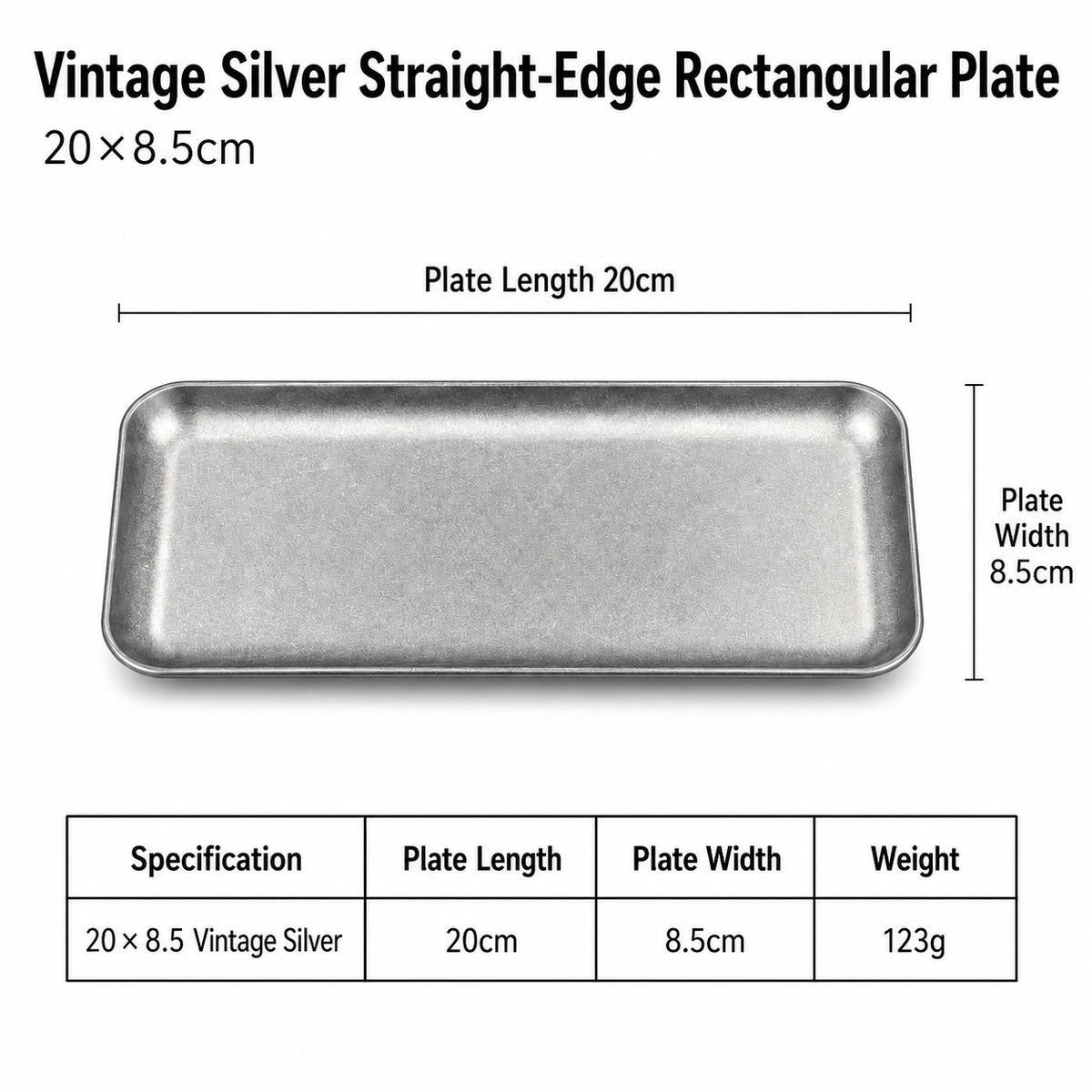 Brushed Stainless Steel Rectangular Serving Tray — Vintage Gold & Silver