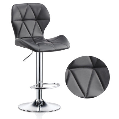 Modern Swivel Bar Stool with Backrest — PU Leather, Adjustable Height