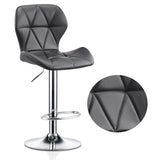 Modern Swivel Bar Stool with Backrest — PU Leather, Adjustable Height
