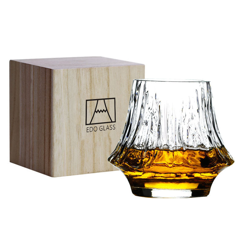Mount Fuji Whisky Glass — Japanese Crystal Glassware, height 85mm