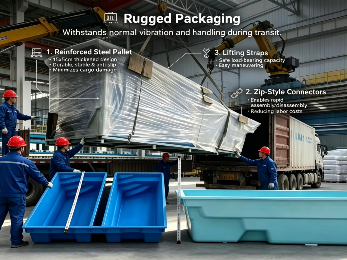 Prefab Above-Ground Fiberglass Swimming Pool — Container Series