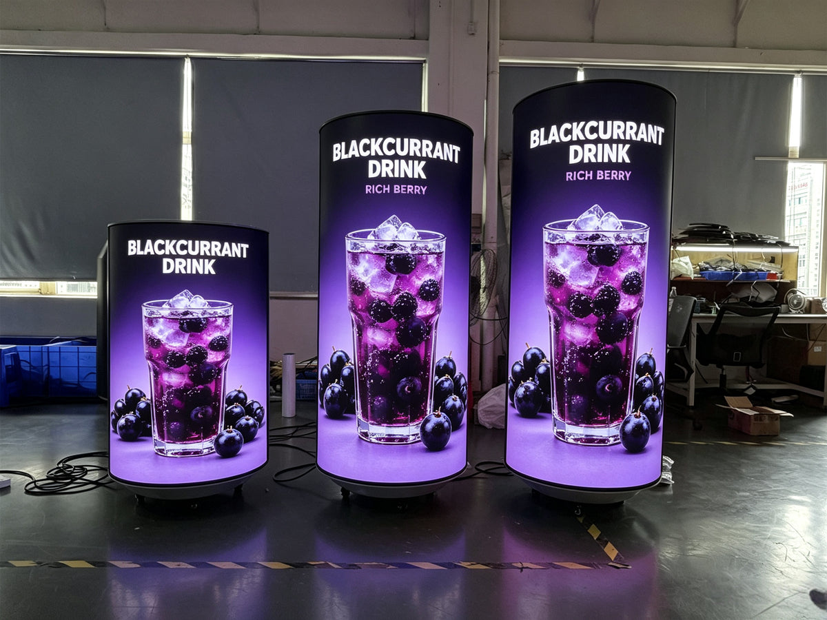 Can-Shaped Cylinder LED Video Display — Custom Digital Signage
