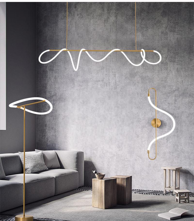 Minimalist LED Line Pendant Light — Silicone DIY Chandelier