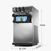 Commercial Soft Serve Ice Cream Machine — 3 Flavors, Stainless Steel image preview