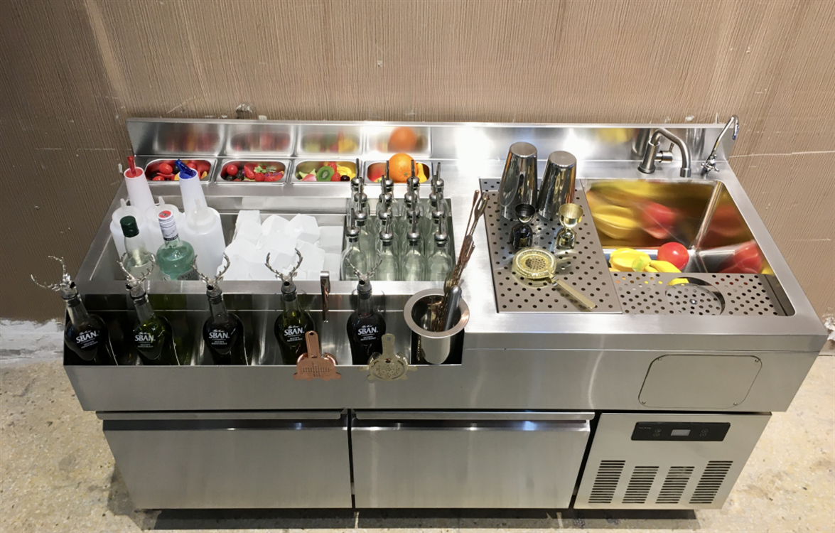 Stainless Steel Outdoor Mobile Bar Counter — Cocktail Station