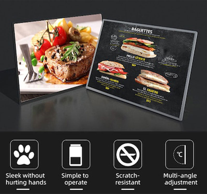 Ultra-Slim LED Menu Light Box — Aluminum Frame, Backlit Display