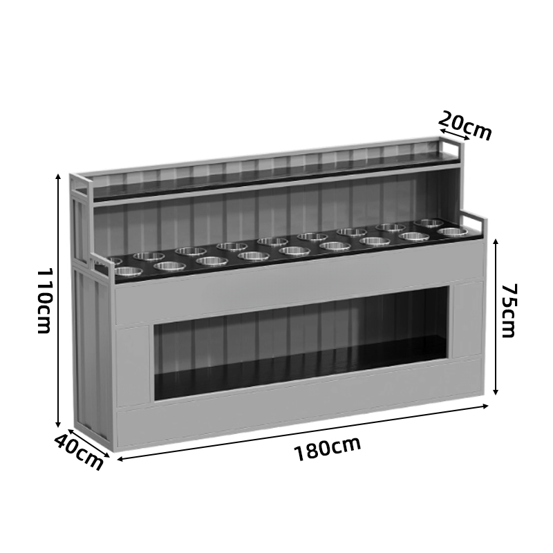 Commercial Wrought Iron Condiment Station — Self-Service Sauce Bar Counter
