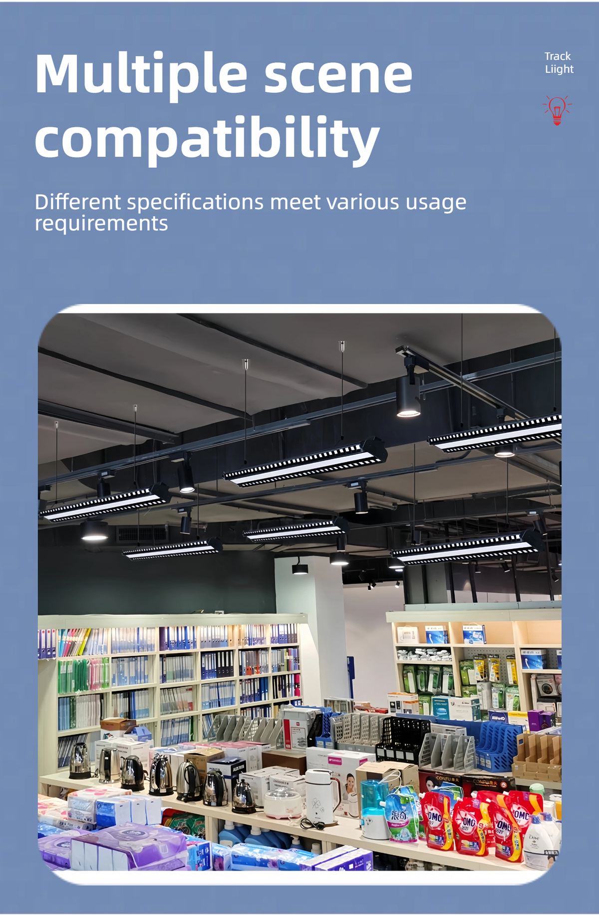Commercial LED Linear Track Light — 150W High-Output Spotlight