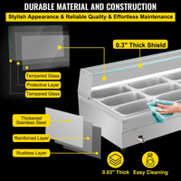 Commercial Electric Bain Marie Food Warmer — 12-Pan with Glass Top image preview