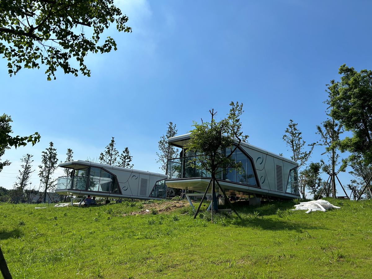 Modular Poolside Cabin — Solar Glamping Studio Unit