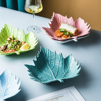Maple Leaf &amp; Eucalyptus Ceramic Plate Collection image preview
