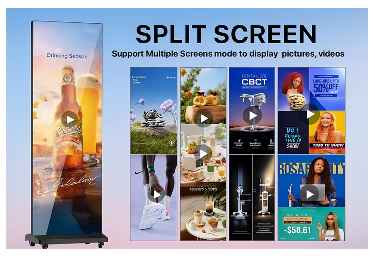 Modular LED Poster Display — Free-Standing GOB Screen