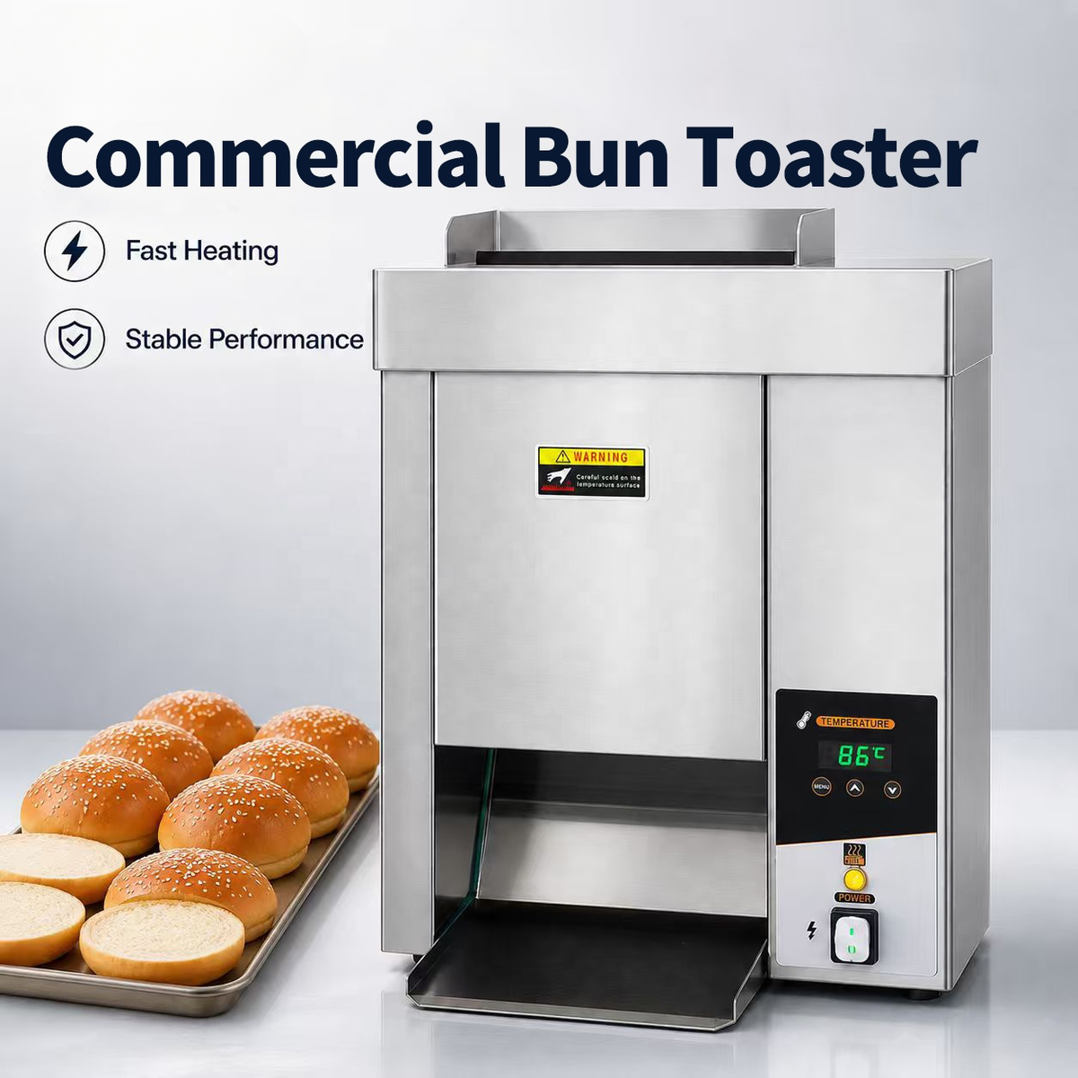 Commercial Conveyor Bun Toaster — Burger & Hot Dog